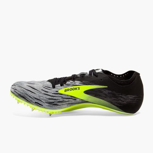 Brooks QW K V4 Unisex Black Grey Nightlife spikes