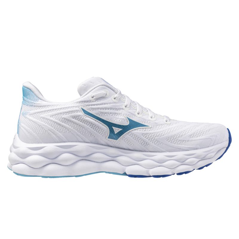 Mizuno Wave Sky 8 Womens White laser Blue medial view