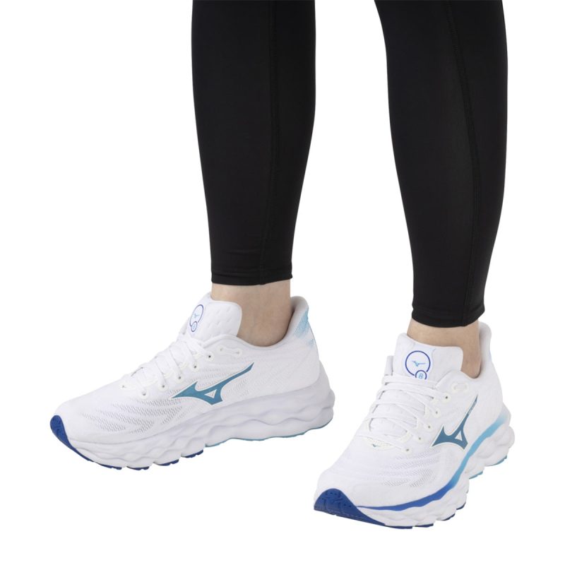 Mizuno Wave Sky 8 Womens White laser Blue model