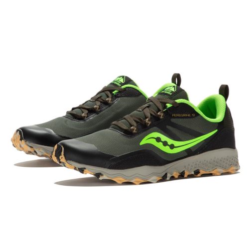 Saucony Peregrine 12 Shield Junior Black slime pair