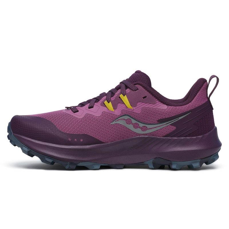 Saucony Peregrine 14 Womens Plum eggplant medial view